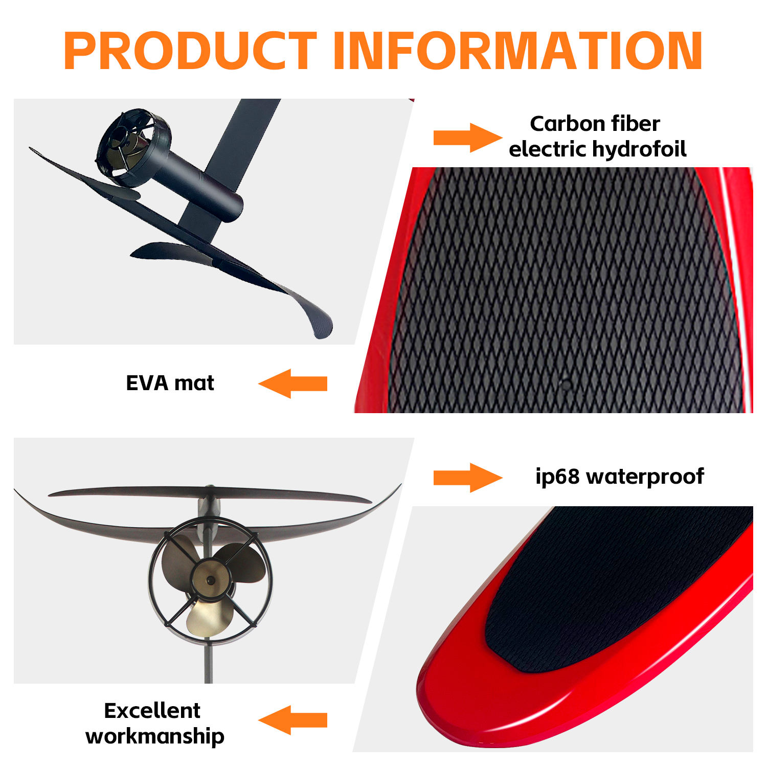 Flyer One Pro Max 08 8KW Carbon Fiber e-Foil Electric Surfboard - 图片 5